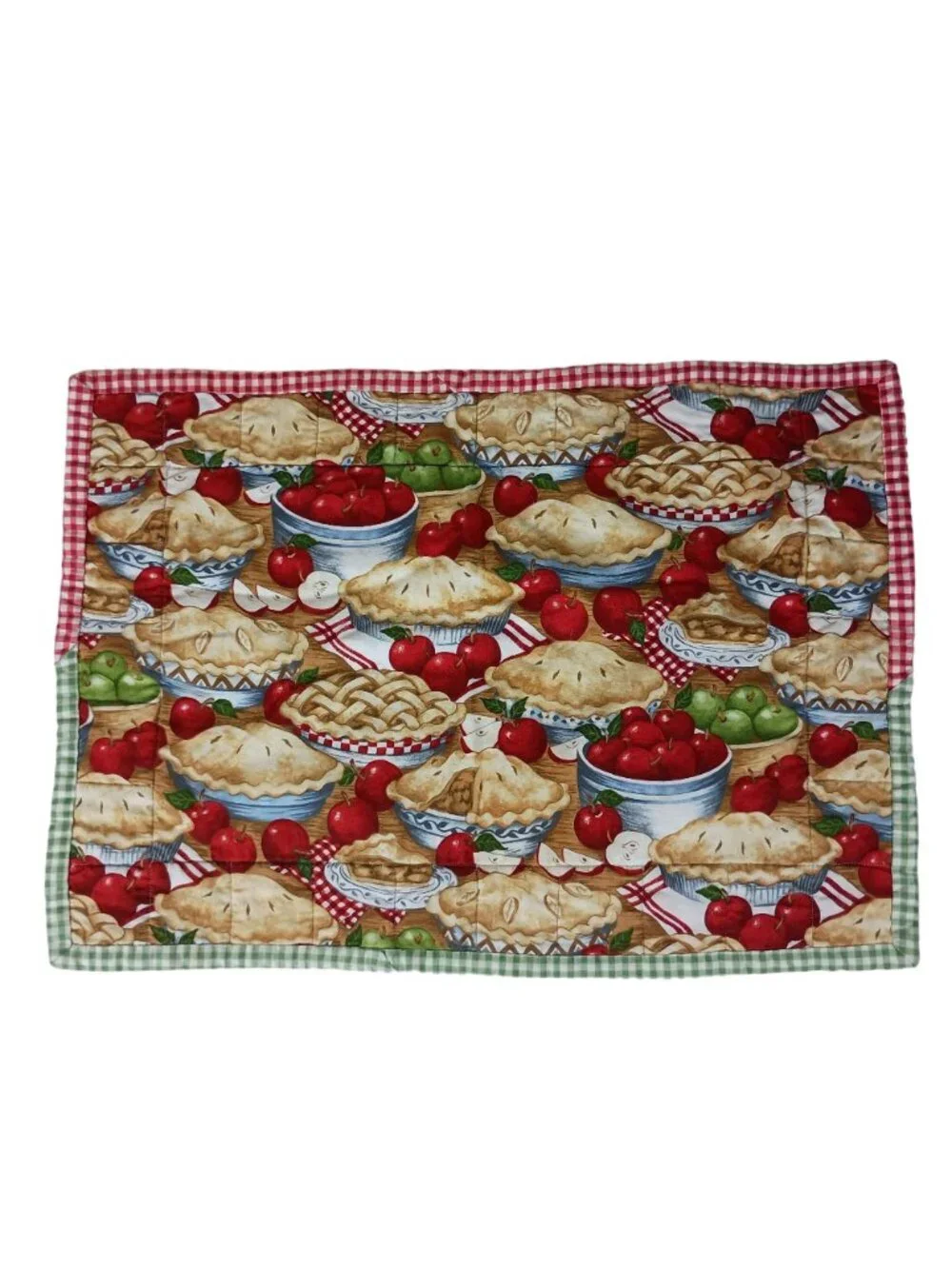 Handcrafted Quilted Patchwork Table Mat Placemat Apple Pie Fall Farmhouse Decor